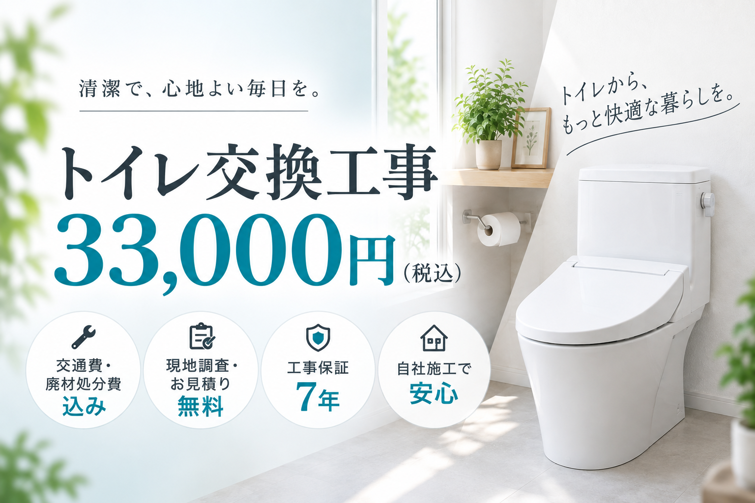ウォシュレット付きのトイレ